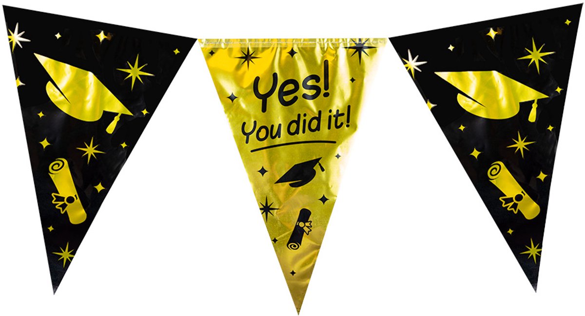 Vlaggenlijn | Set á 6 stuks | Dubbelzijdig | You did it!